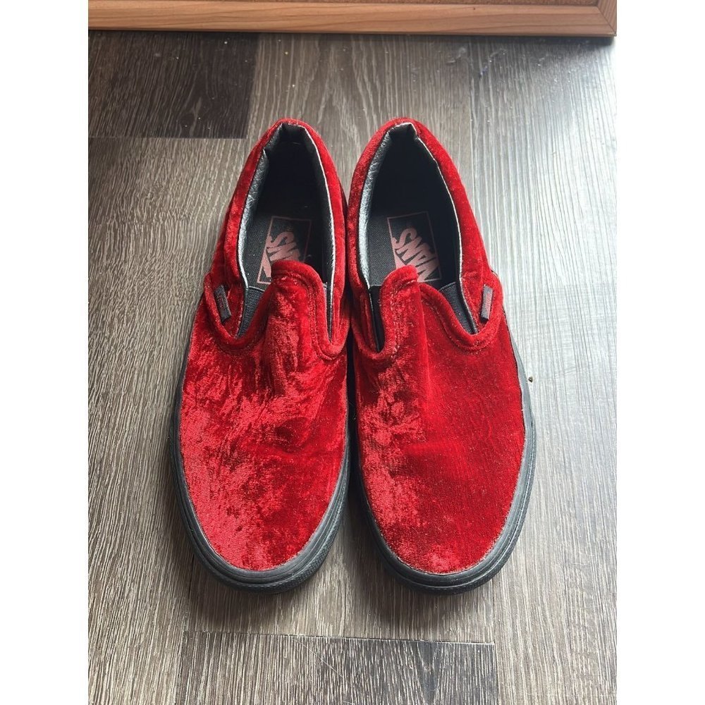 Red Velour Vans